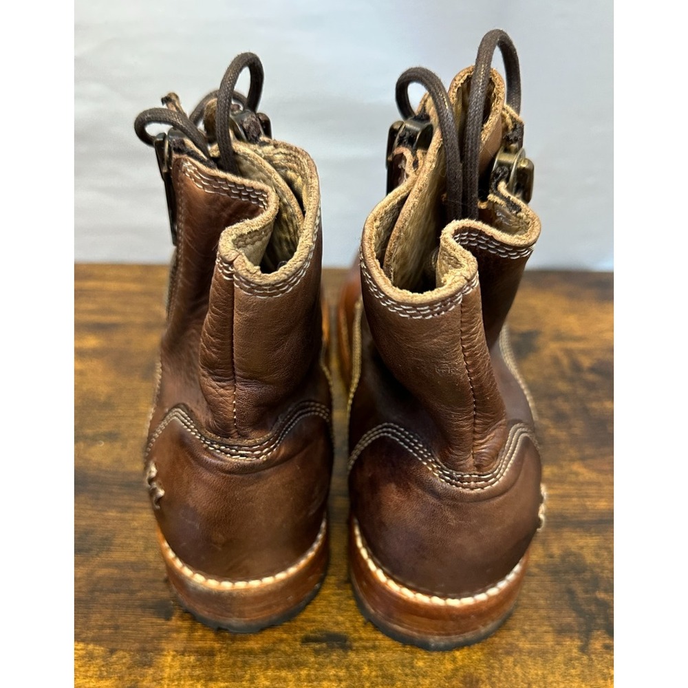 Bed Stu Tactical Boot Women's Size 8 Brown Leather Distressed Lace Up Zipper Lug - Picture 10 of 16